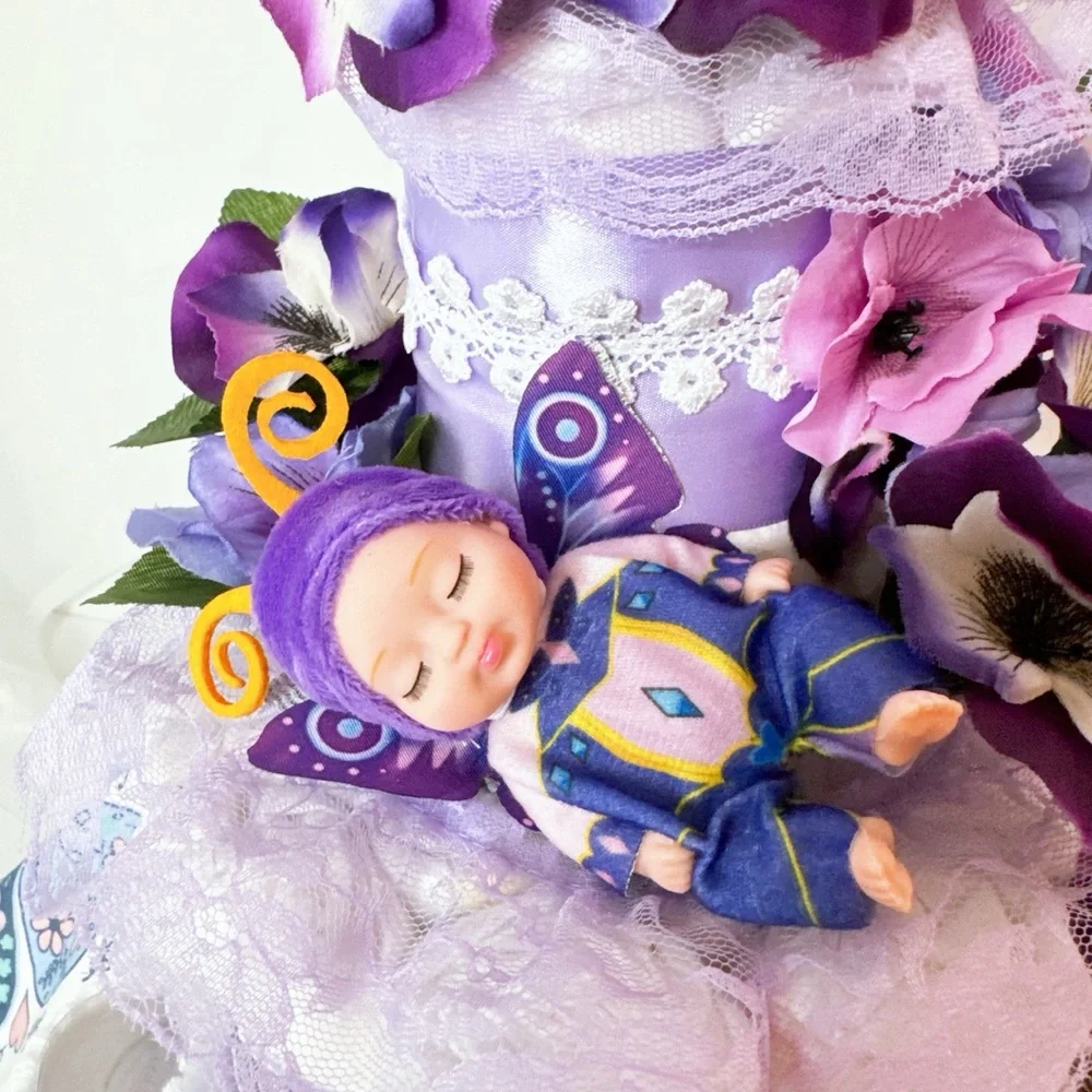 Flowers Diaper Cake, Butterfly Cake